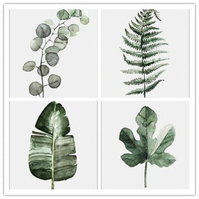 Retro Green Leaf Wall Frame