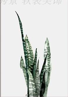 Retro Green Leaf Wall Frame