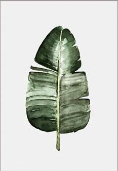 Retro Green Leaf Wall Frame